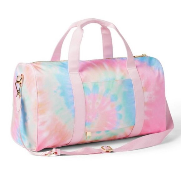 NWT Stoney Clover Lane x Target Rainbow Tie-Dye Duffle Bag + STUFF Patch - Picture 3 of 5